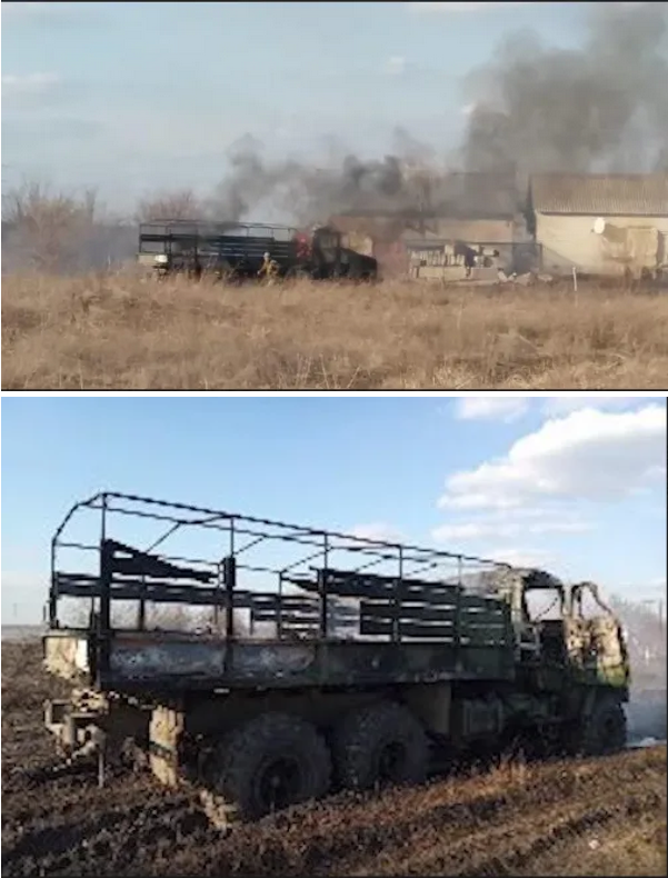 Террористы подбили ракетами «Урал» и броневик ВСУ: видео